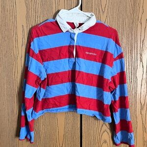 H&M Blue and Red Striped Rugby Shirt